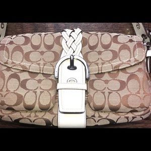 COACH Brown Signature Pattern w/cream Lthr. Strap